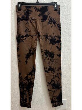 Brown Black Tie-Dye Leggings Size Large